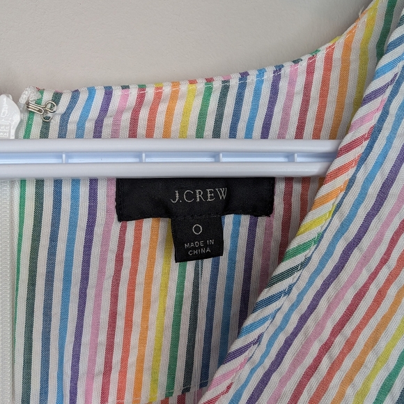 NWT J. Crew V-neck Peplum Top in Rainbow Seersucker Woman's XS - Picture 4 of 11